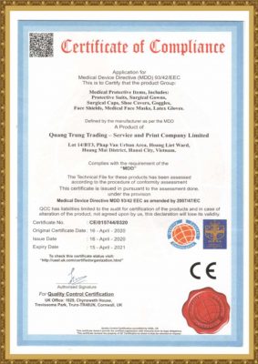 danh mục chứng chỉ của công ty in qt